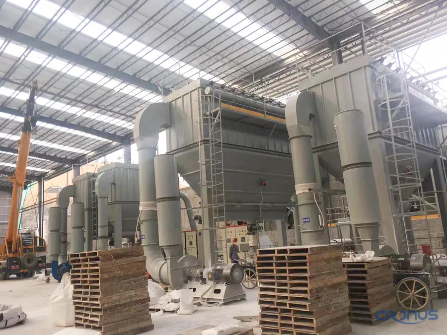 Grinding plant ducting and blower installation case